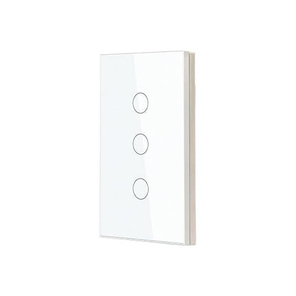 Smart Switch 118X72X34MM Neutral/No Neutral Wire Required, 2.4GHz Wi-Fi,Compatible with Alexa and Google Home 220V, White 3 Gang 1 Pack