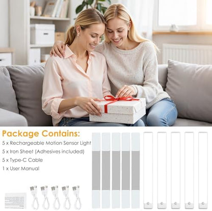 5-Pack Motion Sensor Under Cabinet Light, 3CCT, 15.7 inch