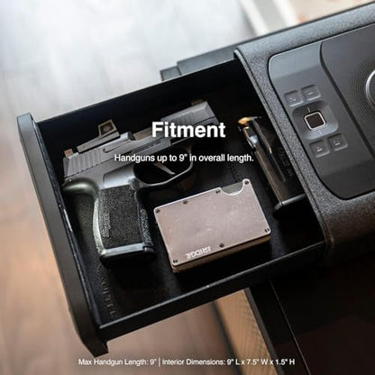 VAULTEK Smart Station™ Biometric Smart Safe with Built-in Wireless Phone Charger + Auto Open Drawer + WiFi Safe Management (WiFi + Biometric) (Black)