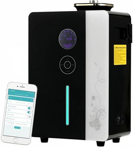 Kevinleo Whole House Scent Machine WiFi App, 7500 Sq Ft HVAC Cold Air Diffuser for Large Home Pet Odor, 800ml Waterless Smart Nebulizer Metal Shell Touch Control Gym Office Spa, No-Heat
