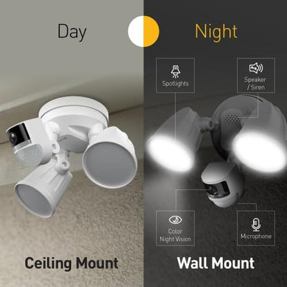 Swann 4K Floodlight Security Camera,Security Camera Outdoor with a 32GB Micro SD Card, 2-Way Talk, Motion Detection, Color Night Vision, 2600 Lumens, Wired, Waterproof