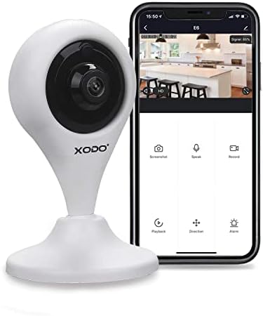 XODO Wireless Security Camera, E4 IP 1080P HD Plug-in Indoor WiFi Camera for Home Security/Baby Monitor/Pet/Nanny, Motion Detection, 2 Way Audio, Night Vision with 108° HD Wide View