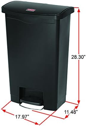 Rubbermaid Commercial Products-1883575 Streamline Slim Step-On Plastic Trash Garbage Can, 13 Gallon, Yellow
