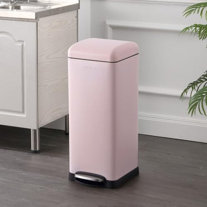 happimess Betty 8 Gal Step Trash Can Soft-Close Lid, Blush Pink