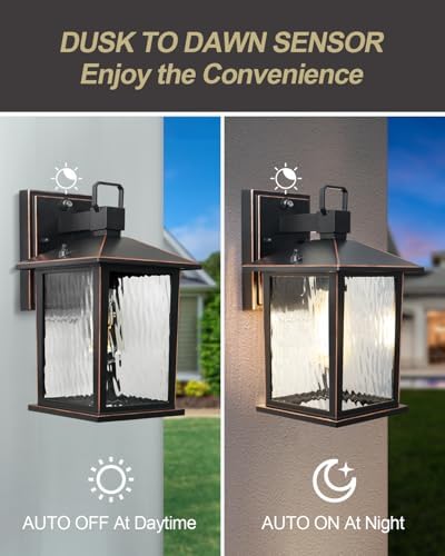 Dusk to Dawn Porch Light, Oil-Rubbed Bronze Outdoor Light Fixture