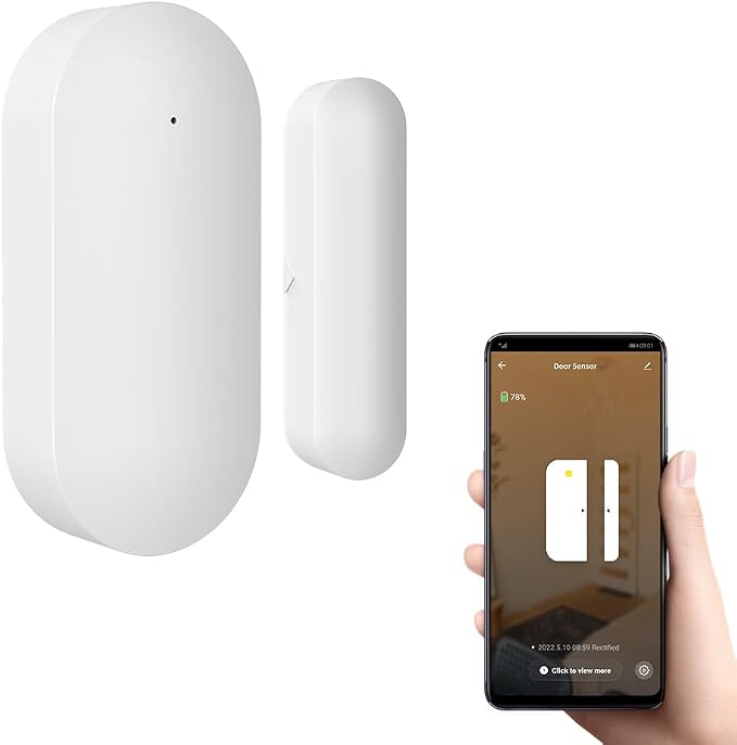 PGST Wireless Door and Window Sensor, WiFi Security System with Smart Life App Control, Battery Powered, Self-Adhesive Installation, PGST Alarm Host Required