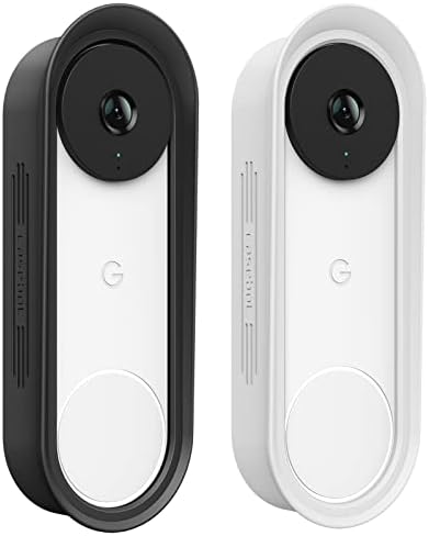 FINTIE Cover for Google Nest Doorbell Wired 2nd Gen/3rd Gen, Black/White
