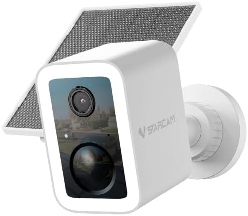 VSTARCAM 2K Solar Security Camera Outdoor Wireless with 5200mAh Battery & Solar Panel, Magnetic Quick Mount No Drill Installation, Free Cloud Storage, PIR Human Detection,Spotlight & Siren,WiFi 6,IP66