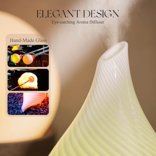 Porseme Essential Oil Diffuser 150ml Handmade Glass Diffuser 6H Runtime