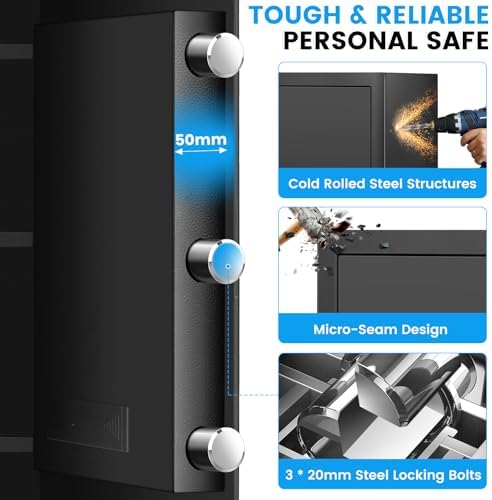 23.6" Tall Large Home Safe, 4.6 Cuft Safe Box with Fireproof Waterproof Bag
