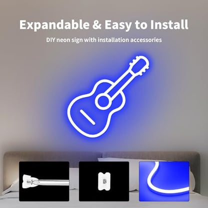 16.4FT Neon LED Strip Lights, 12V Blue Silicone LED Rope Lights