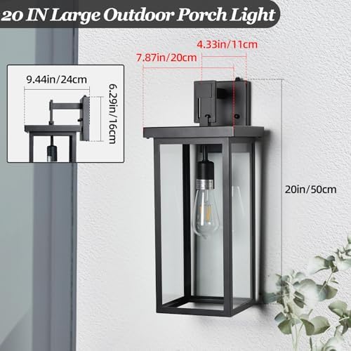 Dusk to Dawn Outdoor Wall Lights,Large Outdoor Sconce Lights,20 in