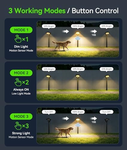 ELECLINK Solar Pathway Lights Outdoor with Motion Sensor, 6 Pack Security Solar Garden Lights, 400LM Bright LEDs, Larger Glass Panel, 3 Modes Waterproof Path Lights for Yard Patio Walkway Driveway