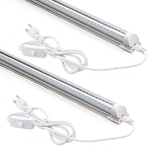 Barrina T8 LED Shop Lights 2FT, 20W 3000LM 5000K, 2 Pack, High Output Tube
