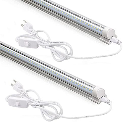 Barrina T8 LED Shop Lights 2FT, 20W 3000LM 5000K, 2 Pack, High Output Tube