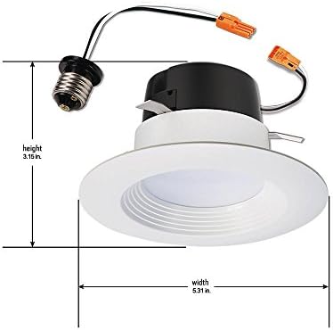 Halo 4 inch integrated LED Retrofit Recessed Trim Downlight 3000K Wet Location Listed Certified Dimmable White Ceiling Light for Indoor Outdoor Use LT460WH6930R