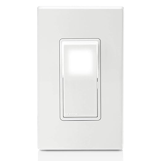 Leviton 15 Amp Decora LED Illuminated Light Wall Switch Single-Pole, L5611-2W, White