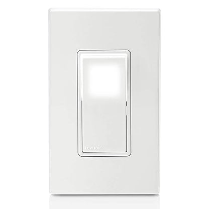 Leviton 15 Amp Decora LED Illuminated Light Wall Switch Single-Pole, L5611-2W, White