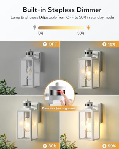 VIANIS White Motion Sensor Exterior Lighting Fixtures Wall Mount, Anti-Rust
