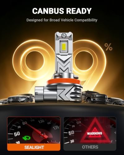 SEALIGHT H11 LED Fog Light Bulb, Toyota RAV4 2012-2021, H8 H16 30000LM