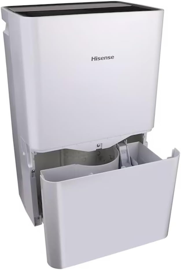Hisense ConnectLife Smart Control 50 Pint 3-Speeds Dehumidifier, 3 Fan Speeds (High, Low, Auto), WiFi Enabled, Low Noise Airflow System 46 dB, 115v, Up to 4500 sq.ft, DH7021W1WG (Renewed)