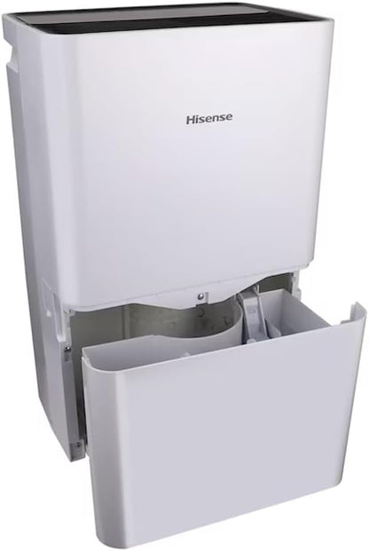 Hisense ConnectLife Smart Control 50 Pint 3-Speeds Dehumidifier, 3 Fan Speeds (High, Low, Auto), WiFi Enabled, Low Noise Airflow System 46 dB, 115v, Up to 4500 sq.ft, DH7021W1WG (Renewed)