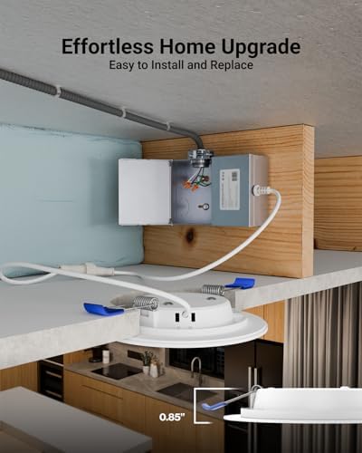 Sunco 6 Pack 4 Inch Ultra-Thin LED Recessed Light, Canless, 10W=60W