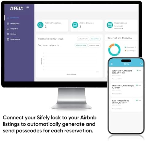 Sifely Keyless Entry Smart Lock - Fingerprint & Keypad Access, Front Door Handle, Black