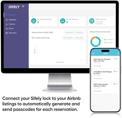 Sifely Keyless Entry Smart Lock - Fingerprint & Keypad Access, Front Door Handle, Black