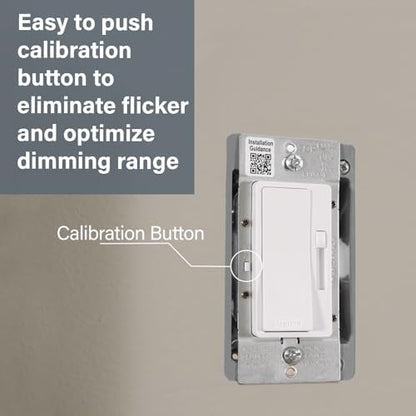 Legrand Radiant 150W LED Dimmer Light Switch 3-Way Rocker Light Almond 1Pk