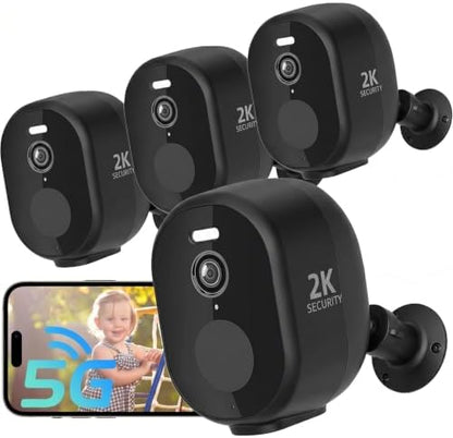 4Pack Security Cameras Wireless Outdoor,2K Battery Powered Camera