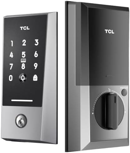 TCL Keyless Entry Door Lock, WiFi Keypad Deadbolt Smart Lock with Touchscreen Keypad, App Remote Control, Doorbell, Auto-Lock, Easy Installation, Compatible with Alexa & Google Assistant, D2