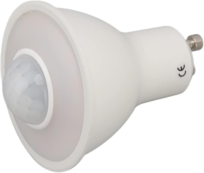 Yctze 5W 500LM GU10 Motion Sensor LED Bulb, Infrared Human Induction, Warm Light 3000K, AC 100-240V, Outdoor Security Floodlight for Ceiling, Corridor, Porch Lamp Replacement Bulb