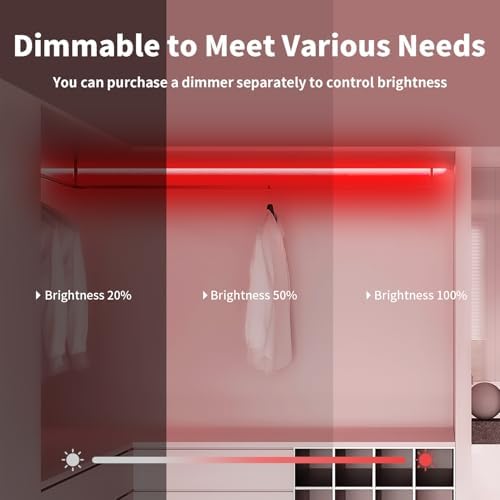 iNextStation Red LED Light Strip 16.4FT Neon Rope Lights (with DC12V Plug)