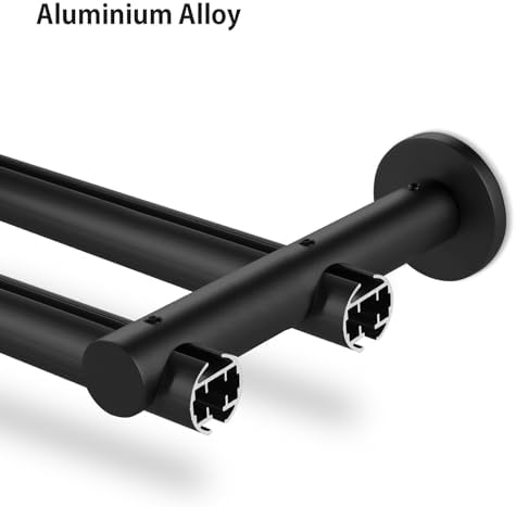 ZSHINE Motorized Curtain Dual Track System (Matte Black Finish)