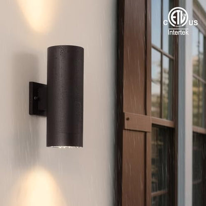 mirrea 12" Modern Outdoor Porch Light 2 Lights, 2 Pack, Oil Rubbed Bronze