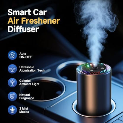 Smart Car Air Freshener & 150ml Car Diffuser Oil Refill（Lavender）