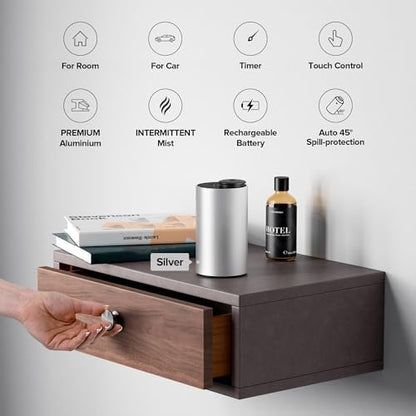 Airversa ANX Waterless Diffuser for Essential Oil for Home, Room, Silver