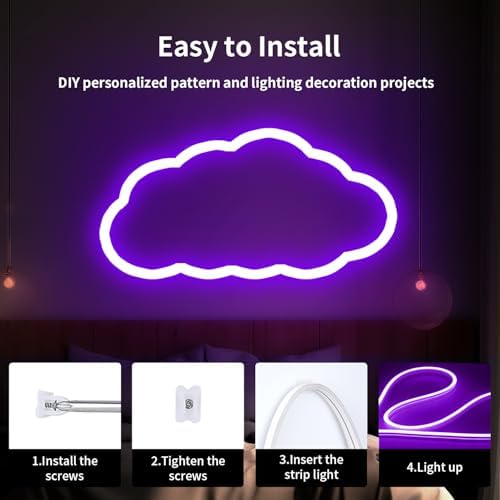 iNextStation Purple LED Light Strip 16.4FT LED Rope Light (with DC12V Plug)