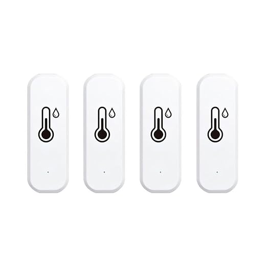 Zigbee Temperature and Humidity Sensor, 4 Pack, Smart Home Compatible, Zigbee 3.0, Multi-Room Group Control