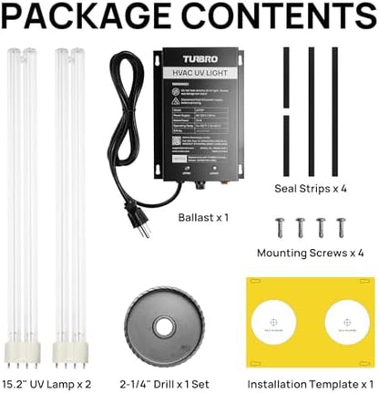 TURBRO 72W HVAC UV Light Kit for Ducted AC UV72P