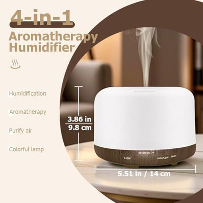 Essential Oil Diffuser, Ultrasonic Humidifier with LED Light