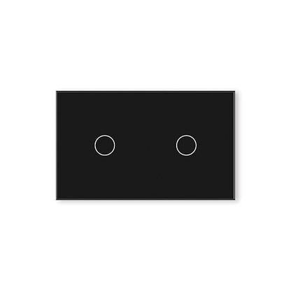 Smart Switch Neutral Wire Optional,APP Control,Black 2 Button | 4.65 X 2.83 X 1.34 Inches,Only 2.4GHz Wi-Fi,Voice Control,Work with Tuya/Smart Life/Alexa,Tempered Glass Panel