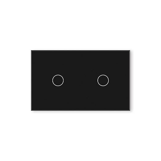 Smart Switch Neutral Wire Optional,APP Control,Black 2 Button | 4.65 X 2.83 X 1.34 Inches,Only 2.4GHz Wi-Fi,Voice Control,Work with Tuya/Smart Life/Alexa,Tempered Glass Panel