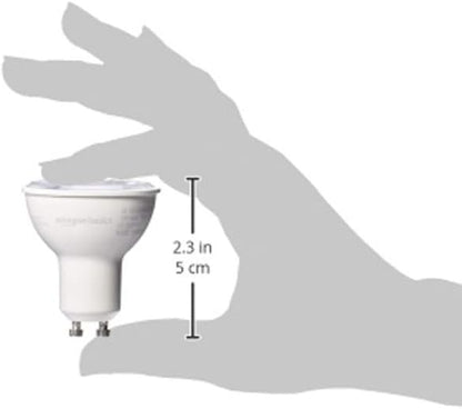 Amazon Basics MR16 LED Light Bulb, 50W Equivalent, Energy Efficient 7W, GU10 Base, Daylight White 5000K, Dimmable, 10,000 Hour Lifetime, 6-Pack