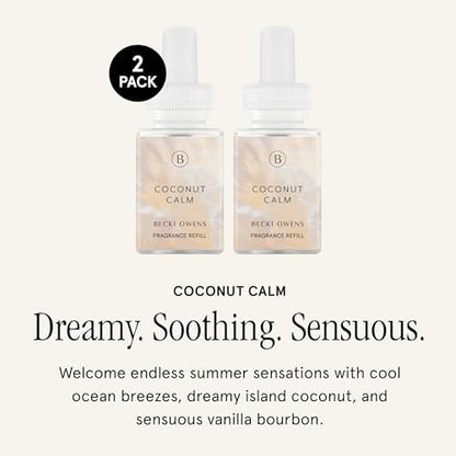 Pura x Becki Owens Home Diffuser Refill, 2 Pack, Coconut Calm