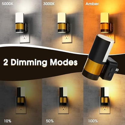 Briignite Night Lights Plug into Wall 2 Pack Dimmable 3CCT Night Light