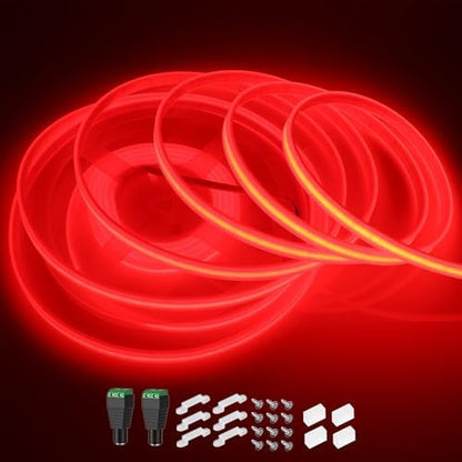 LEDENET COB LED Strip Lights Waterproof IP67 DC12V 16.4ft/5m 480LEDs/m Red