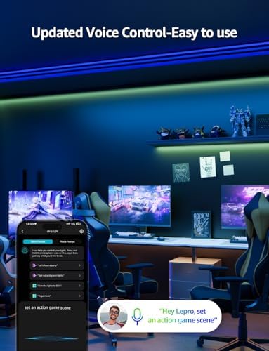 Lepro SE1 AI Smart LED Strip Lights 32.8FT RGB WiFi Bluetooth Lights