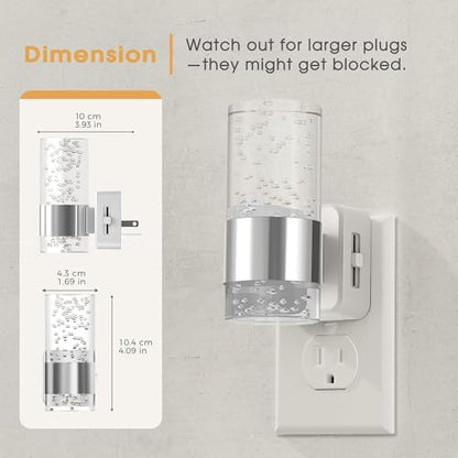 Briignite Night Light, 2 Pack Dimmable Night Lights Plug into Wall